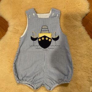 Bailey Boys seersucker boat romper